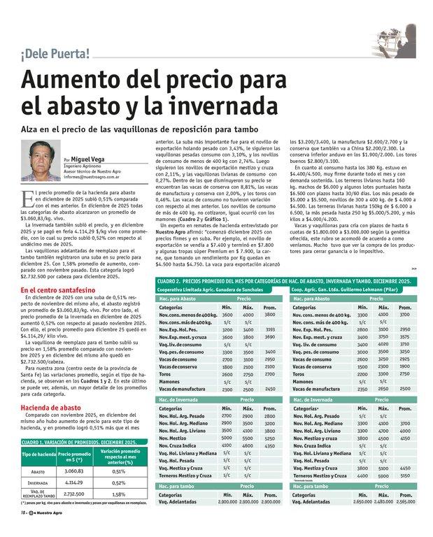 REVISTA NUESTRO AGRO ENERO 2026 N° 386 - página 18