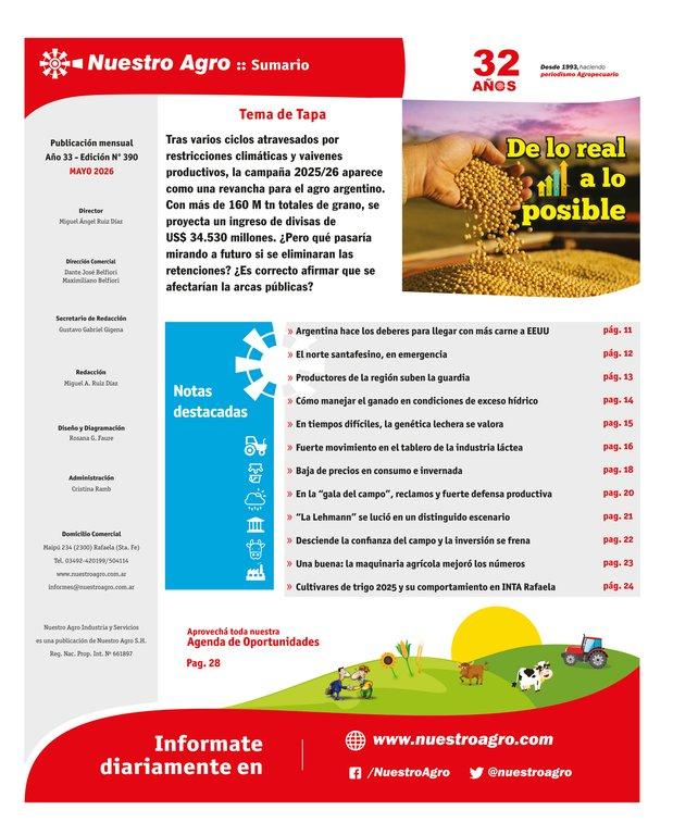 REVISTA NUESTRO AGRO MAYO 2026 N° 390 - página 5