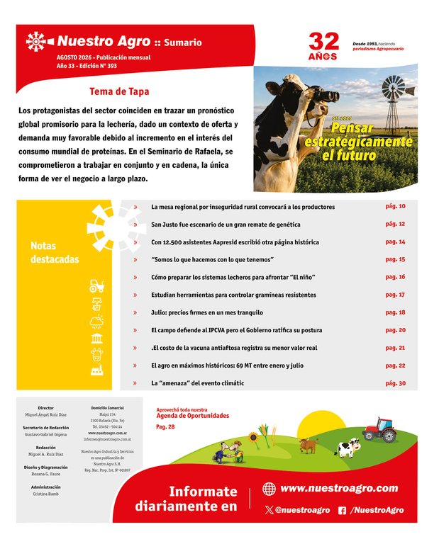 REVISTA NUESTRO AGRO AGOSTO 2026 N° 393 - página 5